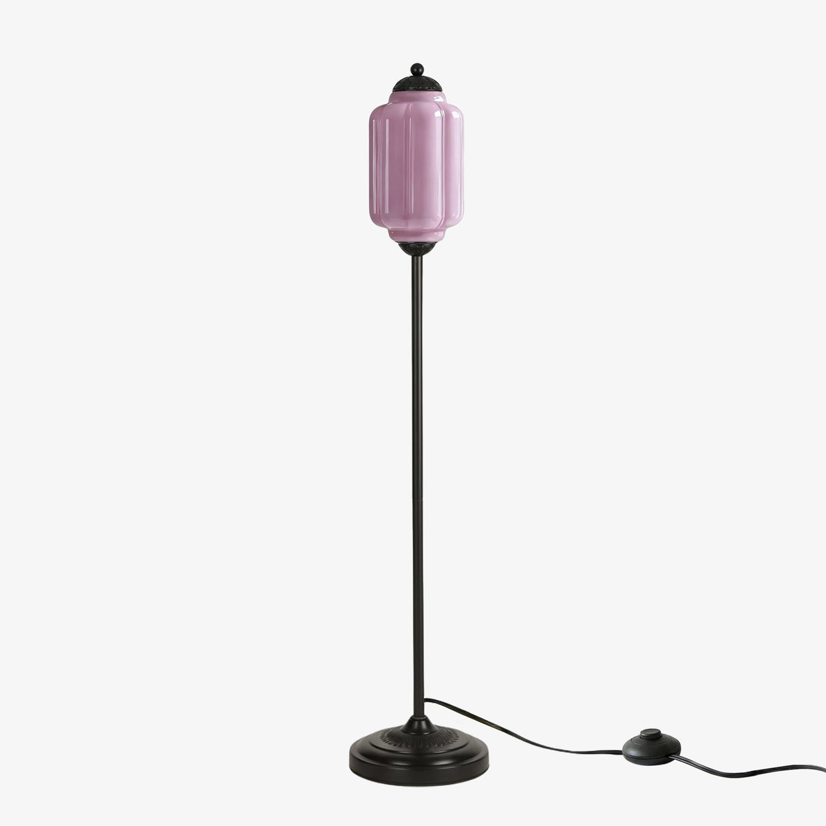 Glas-Stehlampe in Kürbisform — retro-inspirierter organischer Stil