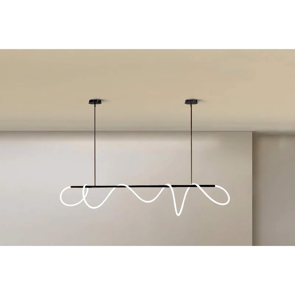 Plafondlamp met gebogen koperen buis - G9, goud, zwart en zilver
