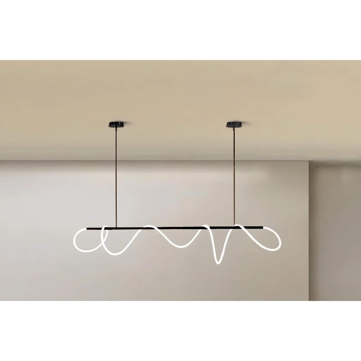 Plafondlamp met gebogen koperen buis - G9, goud, zwart en zilver