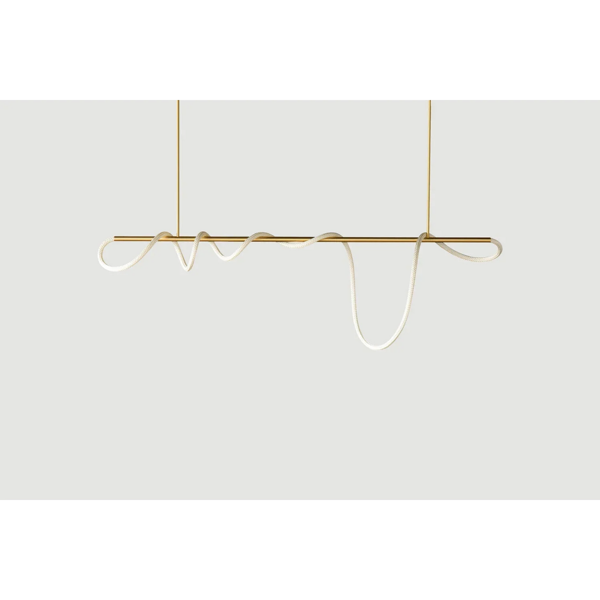 Plafondlamp met gebogen koperen buis - G9, goud, zwart en zilver