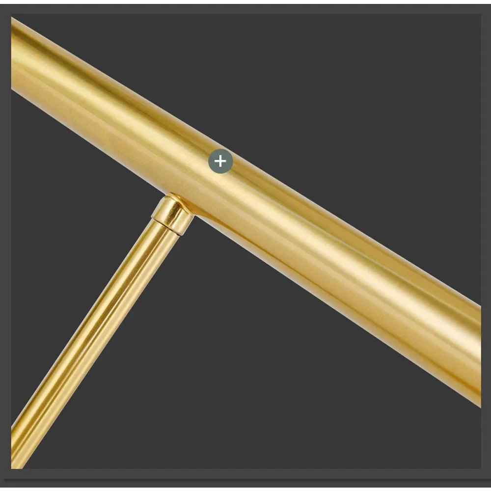 Plafondlamp met gebogen koperen buis - G9, goud, zwart en zilver