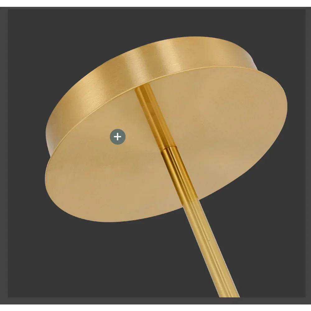 Plafondlamp met gebogen koperen buis - G9, goud, zwart en zilver