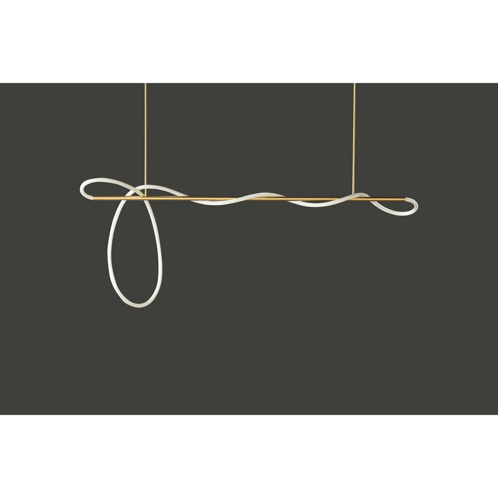 Plafondlamp met gebogen koperen buis - G9, goud, zwart en zilver