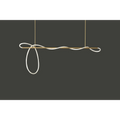 Plafondlamp met gebogen koperen buis - G9, goud, zwart en zilver