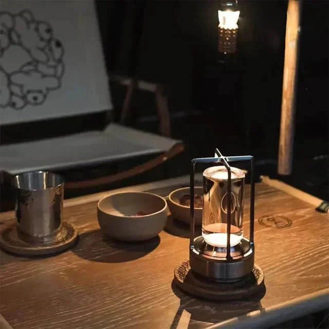 Genopladelig LED-glasbordlampe - berøringsstyring, 3-trins dæmpning