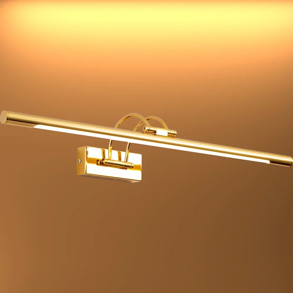 Lampa nad lustro LED 64cm, ciepła biel 3000K, 8W, złota/niklowa/mosiężna/chromowana