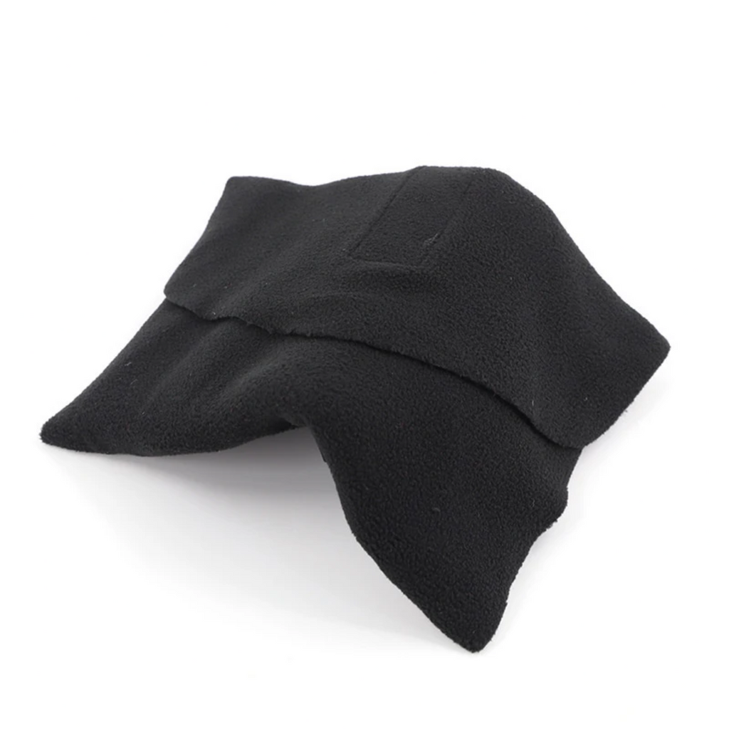 Nackenkissen aus Memory-Schaum — ergonomische Unterstützung auf Reisen, Grau-Schwarz