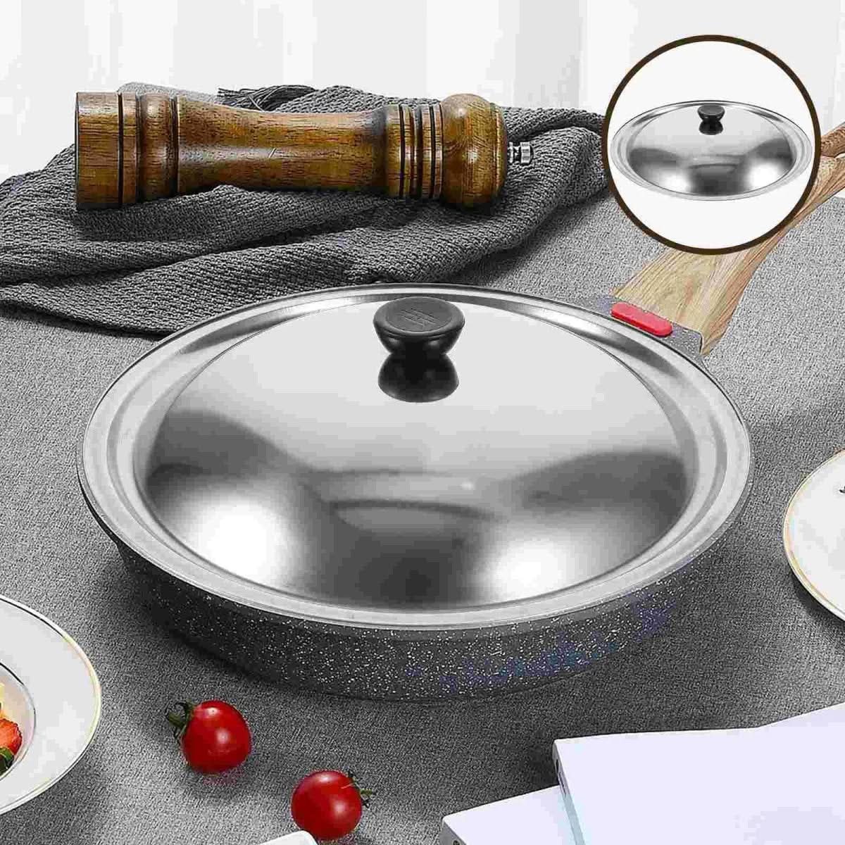 CookShield Stainless Steel Universal Lid — Compatible Fit for Pans and Woks