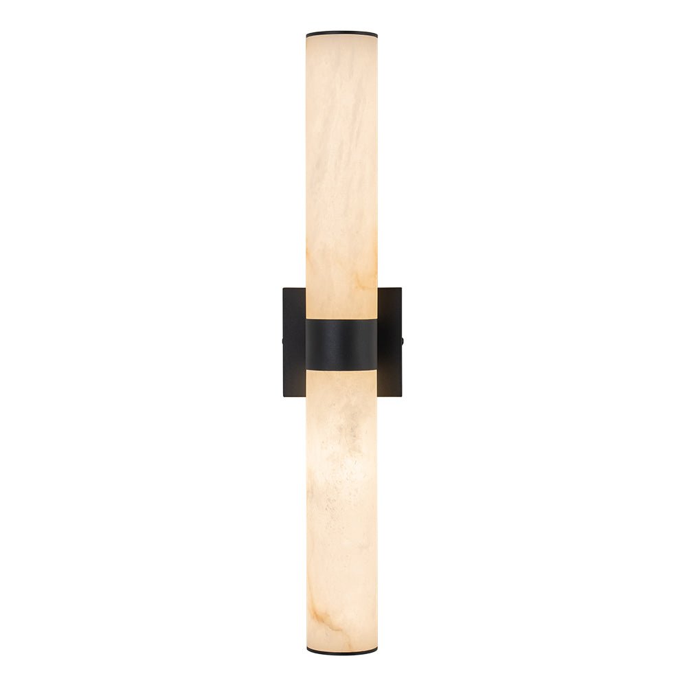60cm LED-væglampe – alabast, dæmpbar 3000K, messing/sort