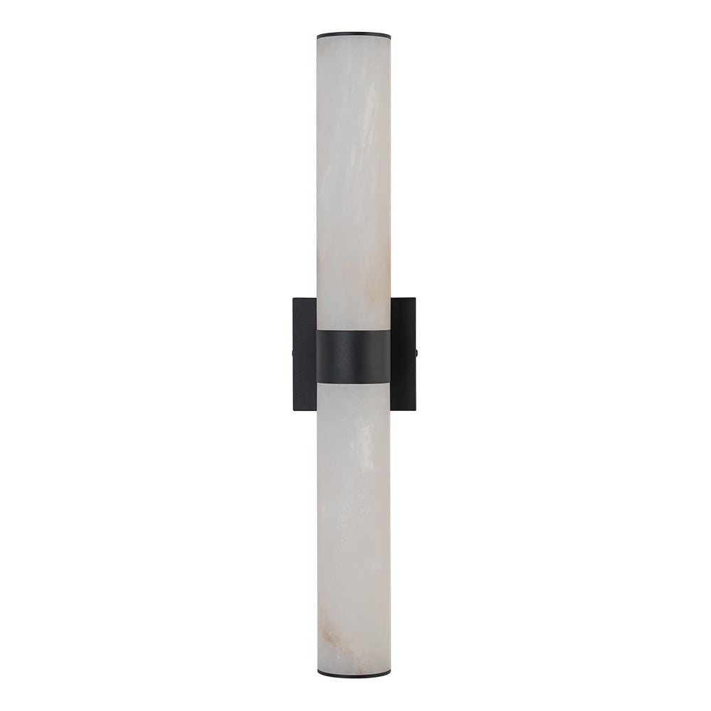 60cm LED-væglampe – alabast, dæmpbar 3000K, messing/sort