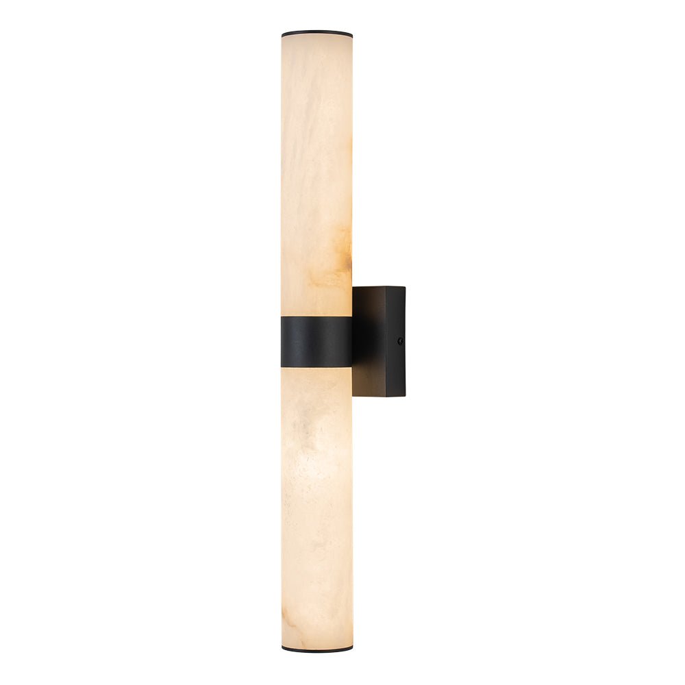 60cm LED-væglampe – alabast, dæmpbar 3000K, messing/sort