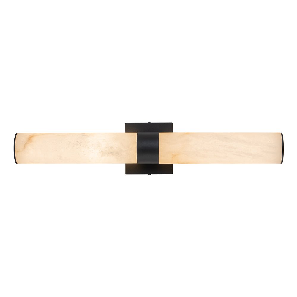 60cm LED-væglampe – alabast, dæmpbar 3000K, messing/sort