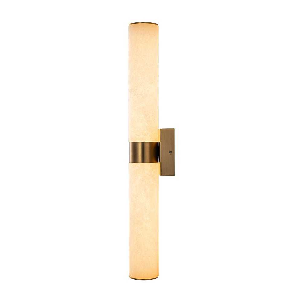 60cm LED-væglampe – alabast, dæmpbar 3000K, messing/sort