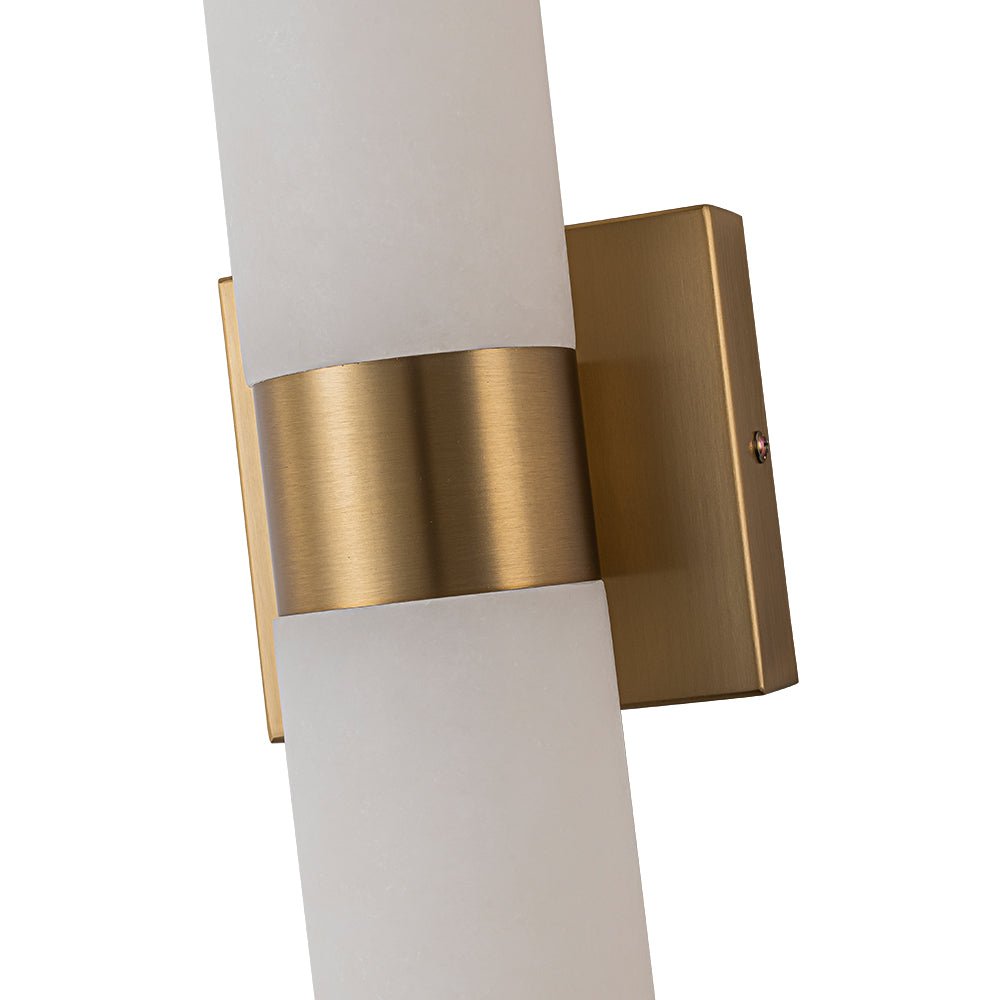 60cm LED-væglampe – alabast, dæmpbar 3000K, messing/sort