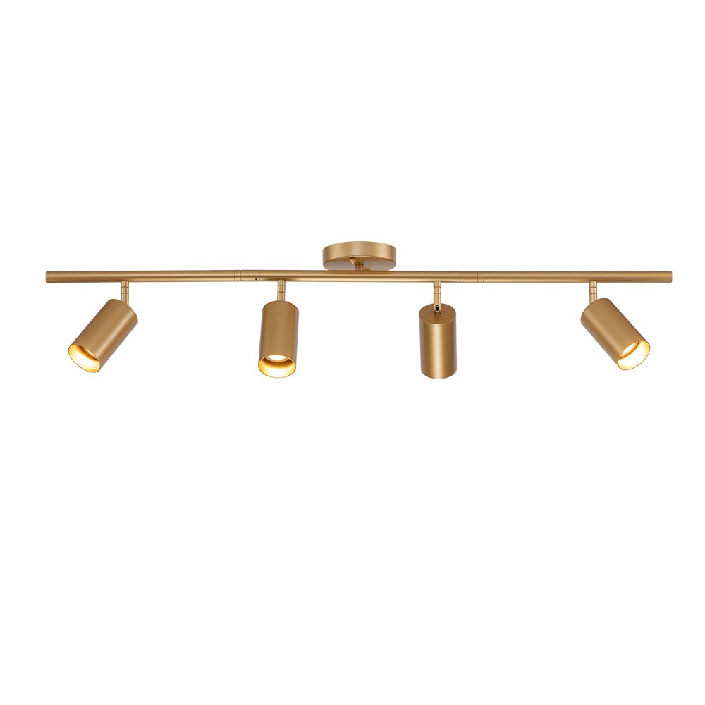 4-ljus, guldfärgad 100 cm utanpåliggande GU10-spotlist med justerbara spotlights