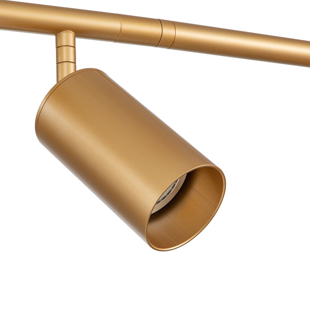 4-ljus, guldfärgad 100 cm utanpåliggande GU10-spotlist med justerbara spotlights
