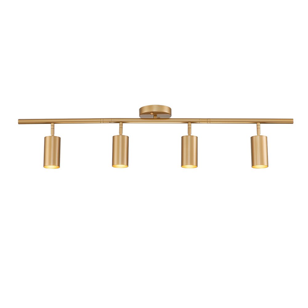 4-ljus, guldfärgad 100 cm utanpåliggande GU10-spotlist med justerbara spotlights