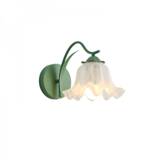Marcoe French Country Flower Wall Lamp — White Acrylic Shade Trim