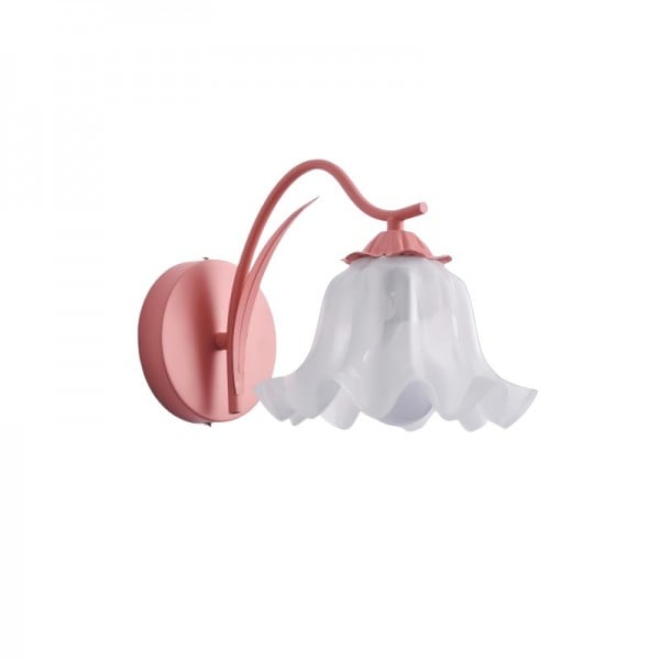 Marcoe French Country Flower Wall Lamp — White Acrylic Shade Trim