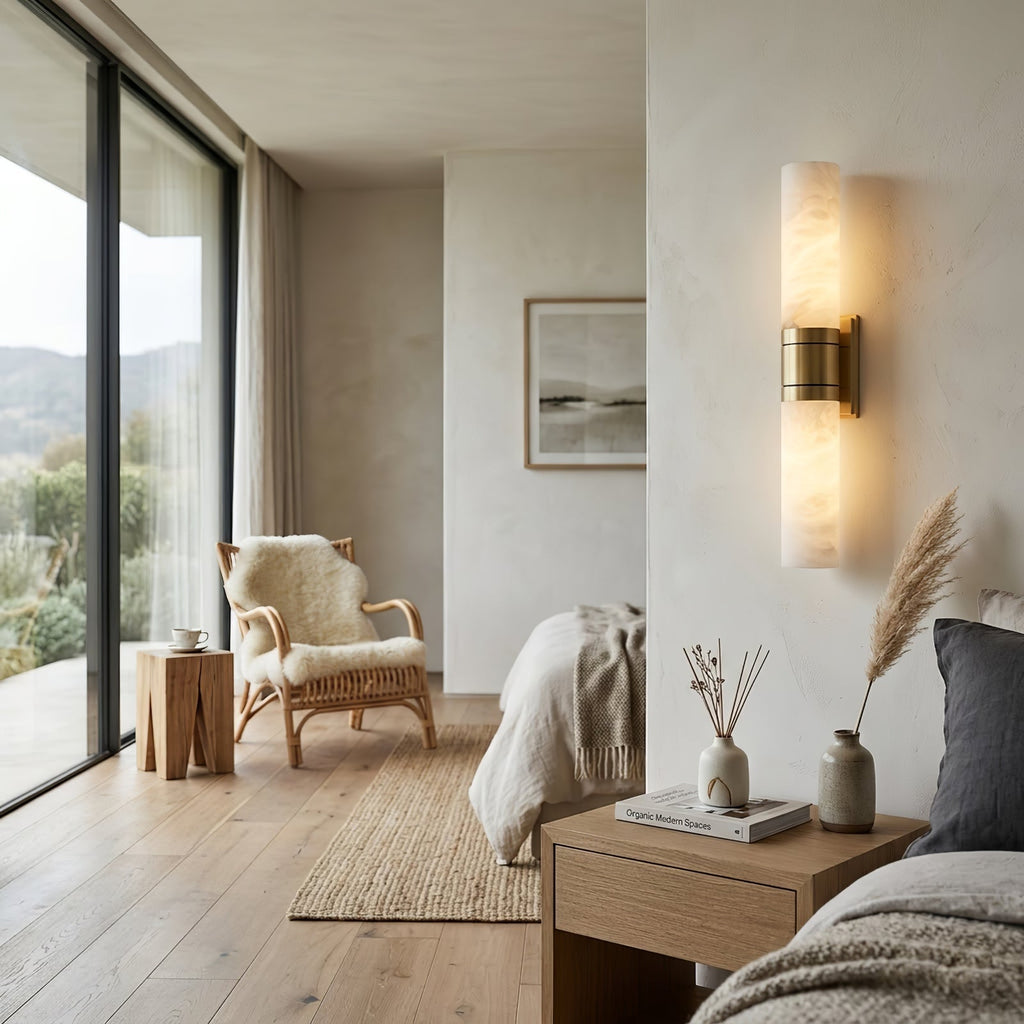 Linear Alabaster Dual Cylinder Light | wildoxy