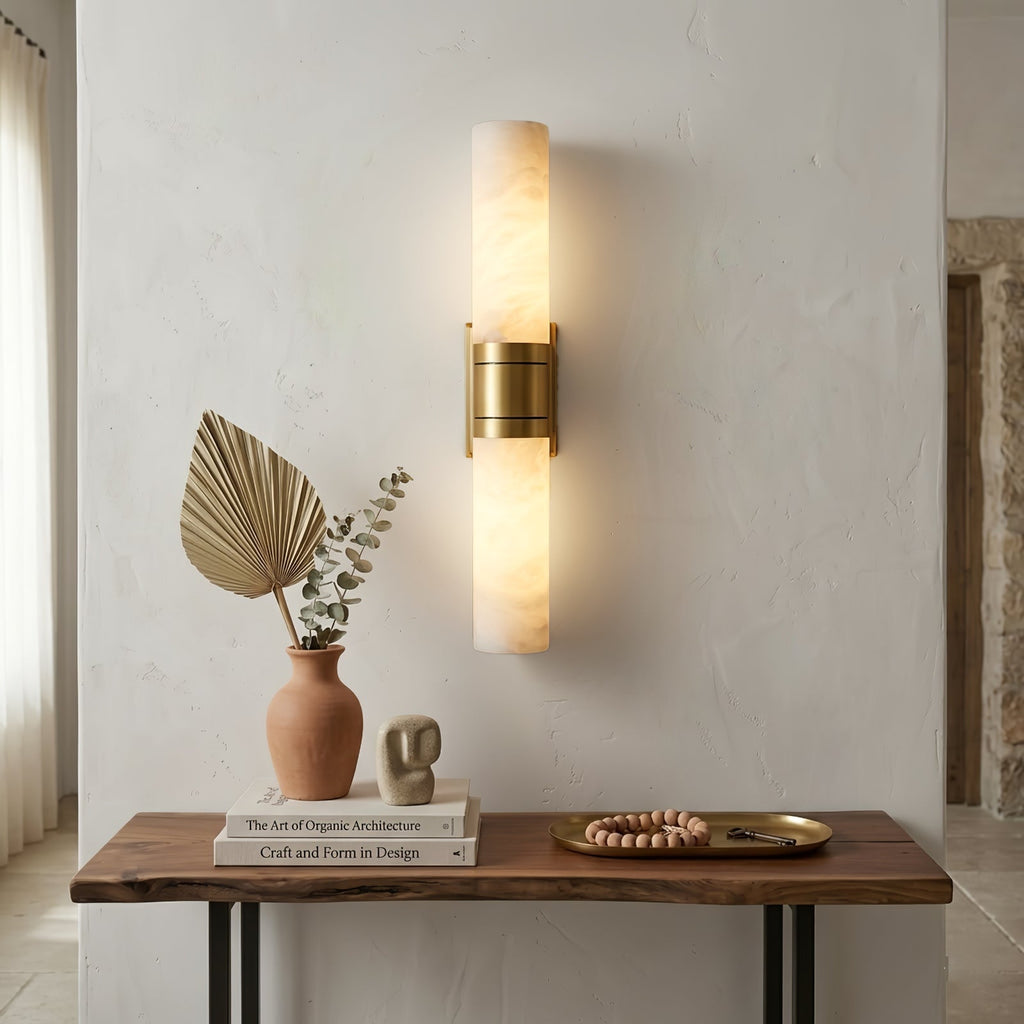 Linear Alabaster Dual Cylinder Light | wildoxy