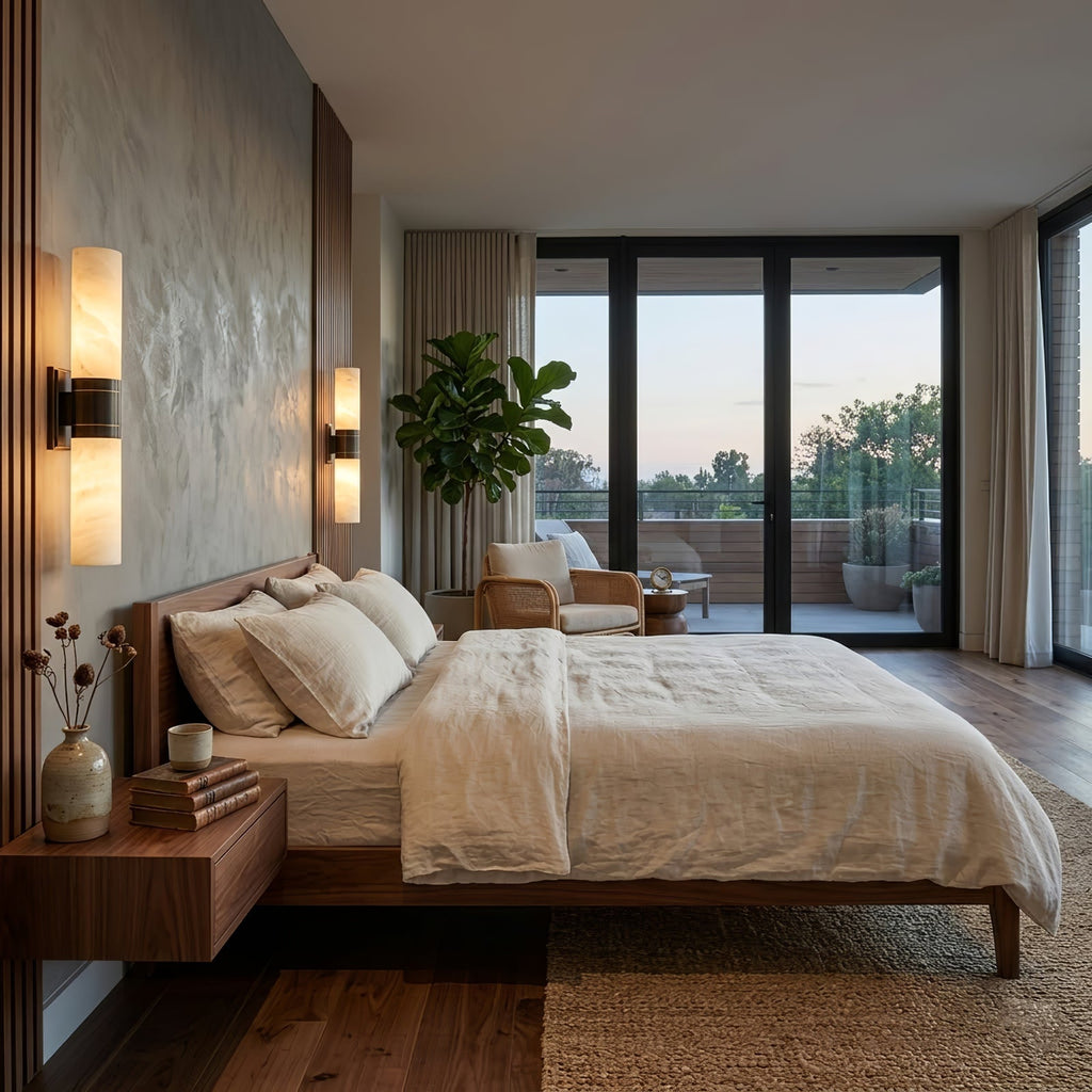 Linear Alabaster Dual Cylinder Light | wildoxy
