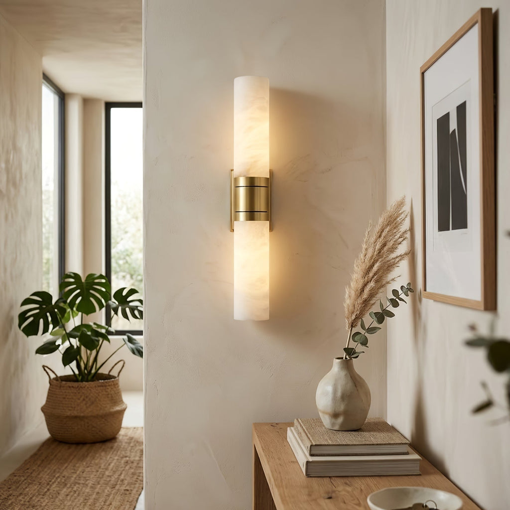 Linear Alabaster Dual Cylinder Light | wildoxy