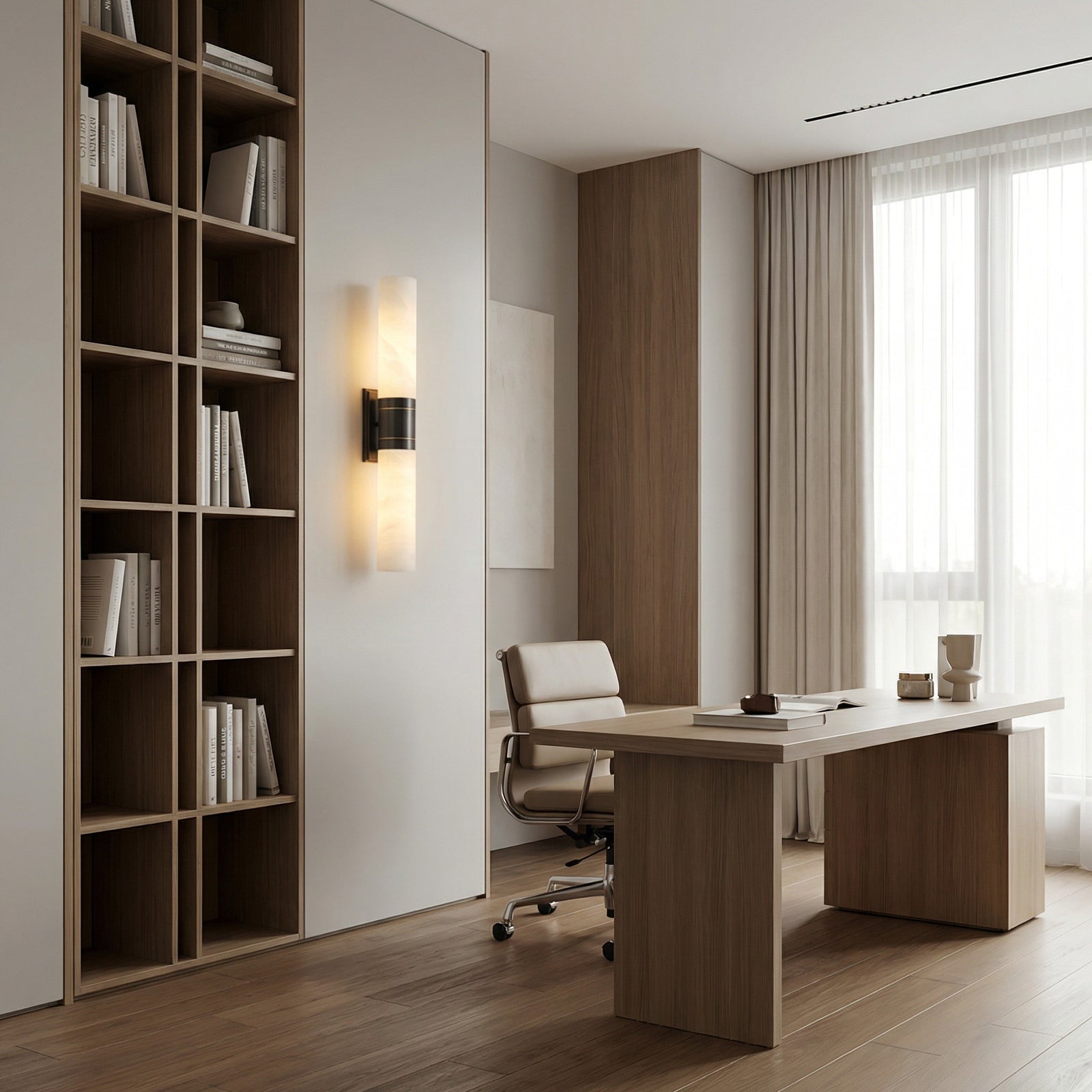 Linear Alabaster Dual Cylinder Light | wildoxy