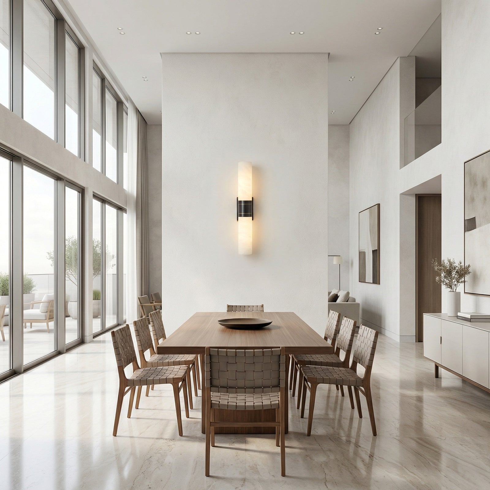 Linear Alabaster Dual Cylinder Light | wildoxy