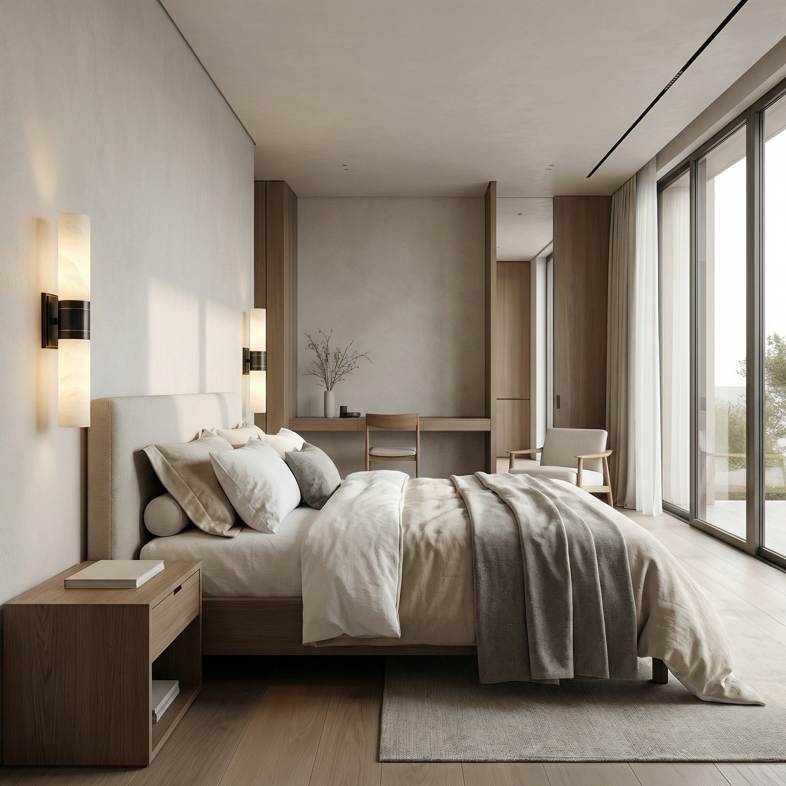 Linear Alabaster Dual Cylinder Light | wildoxy