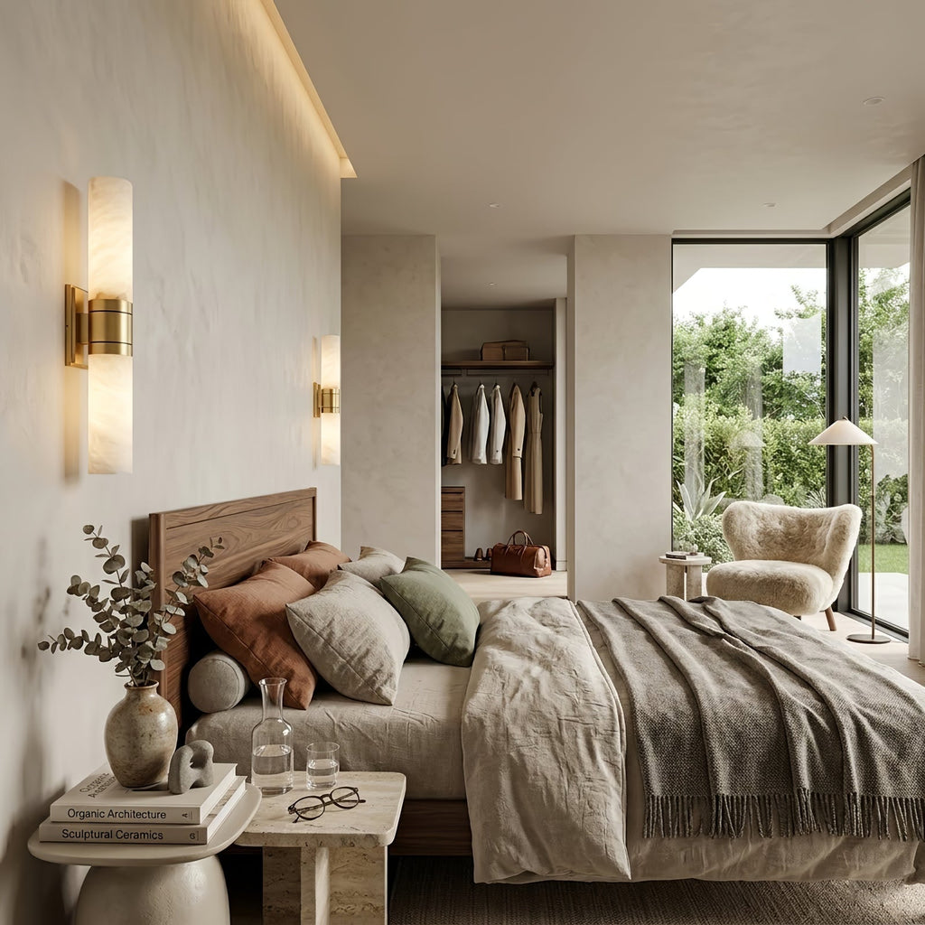 Linear Alabaster Dual Cylinder Light | wildoxy