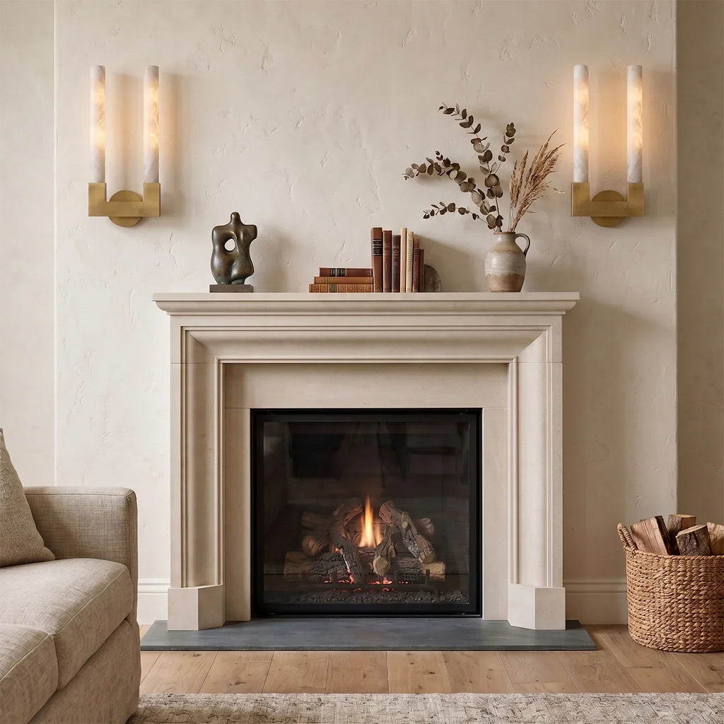 Linear Cylindrical Alabaster Wall Sconce | wildoxy