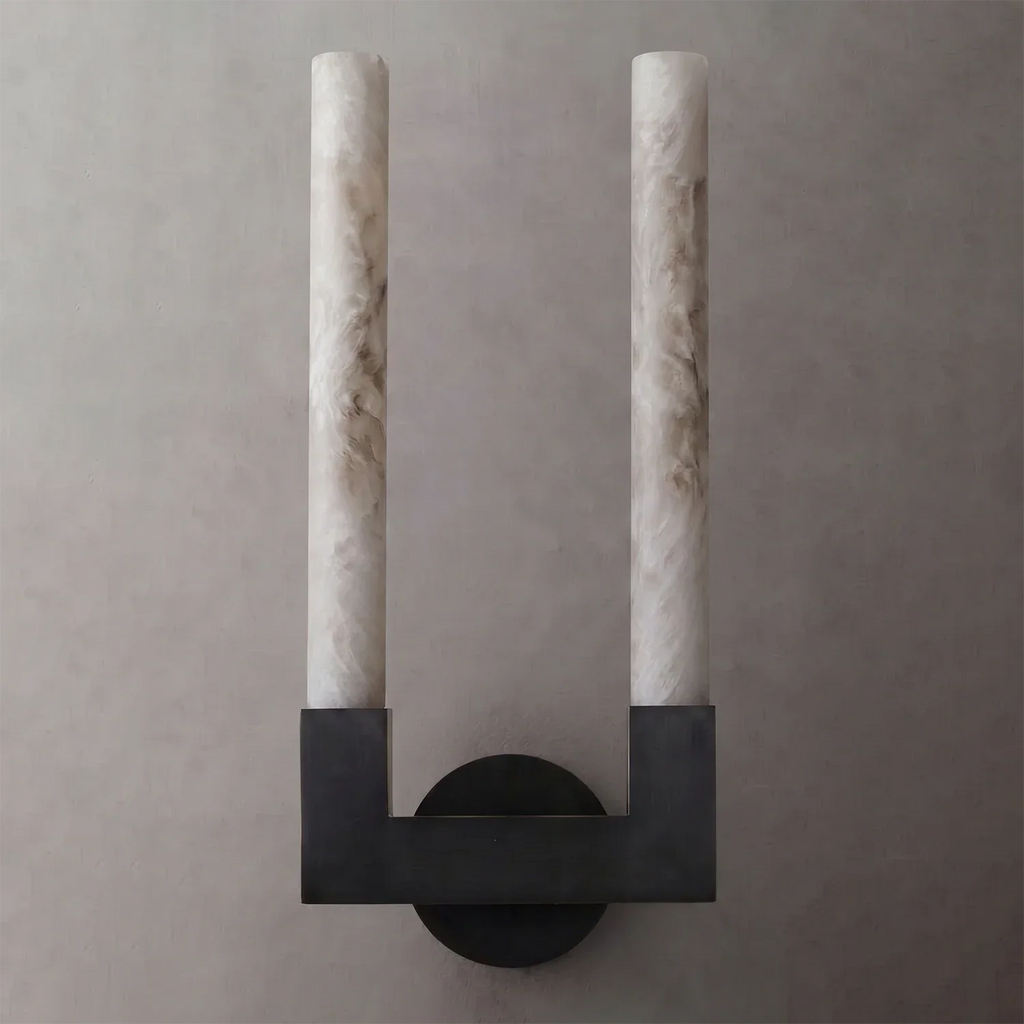 Linear Cylindrical Alabaster Wall Sconce | wildoxy