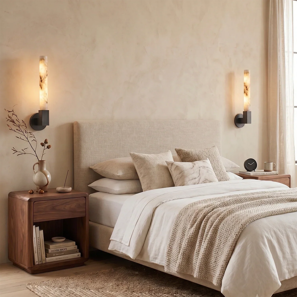 Linear Cylindrical Alabaster Wall Sconce | wildoxy