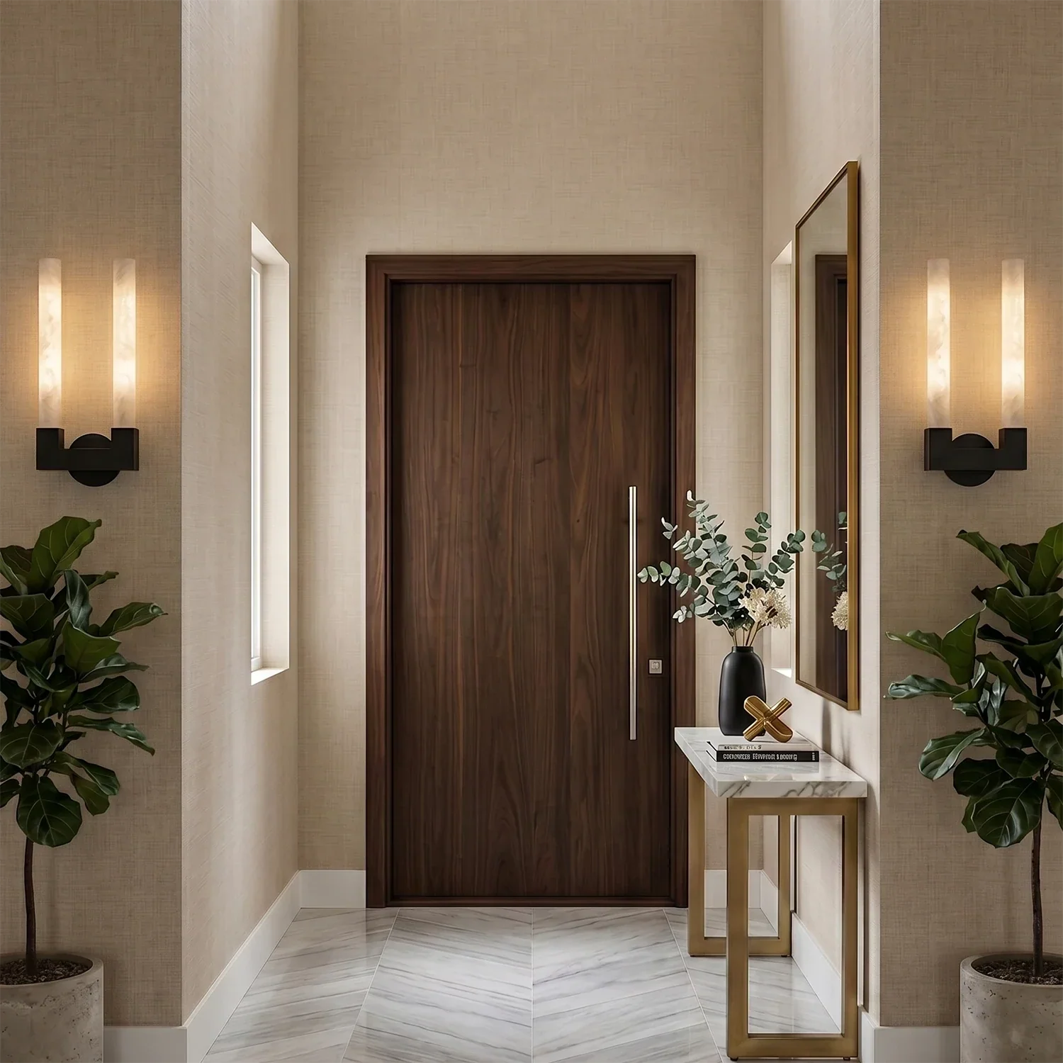 Linear Cylindrical Alabaster Wall Sconce | wildoxy