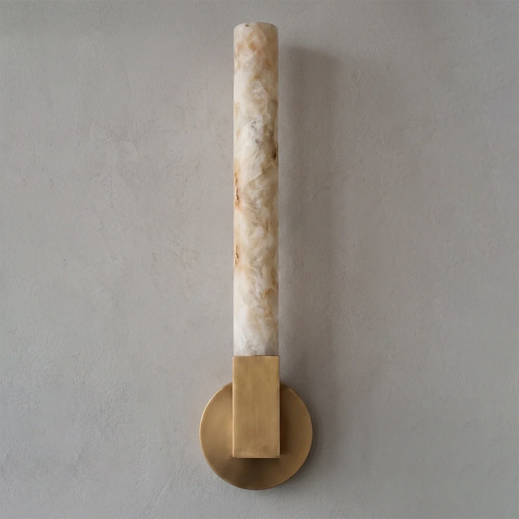 Linear Cylindrical Alabaster Wall Sconce | wildoxy