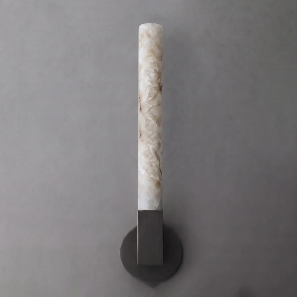 Linear Cylindrical Alabaster Wall Sconce | wildoxy