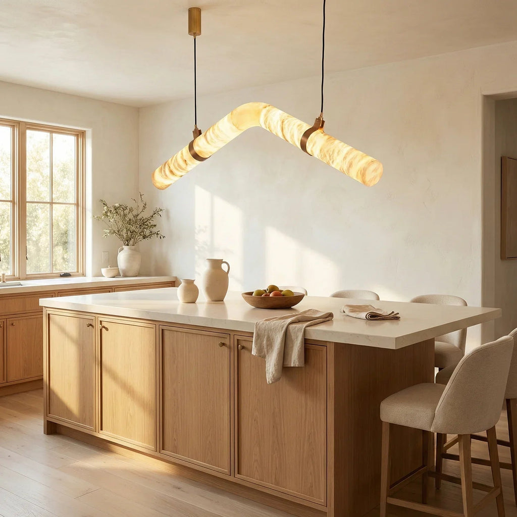 Linear Geometry Wave Alabaster Chandelier | wildoxy