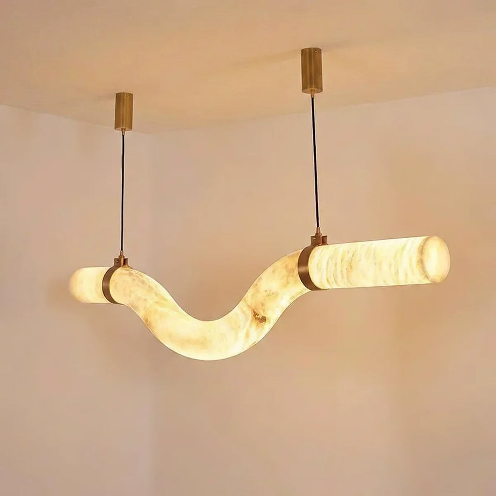 Linear Geometry Wave Alabaster Chandelier | wildoxy