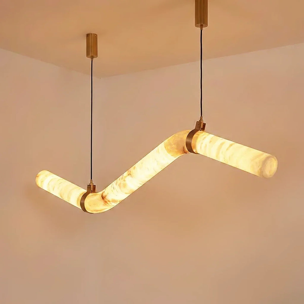Linear Geometry Wave Alabaster Chandelier | wildoxy
