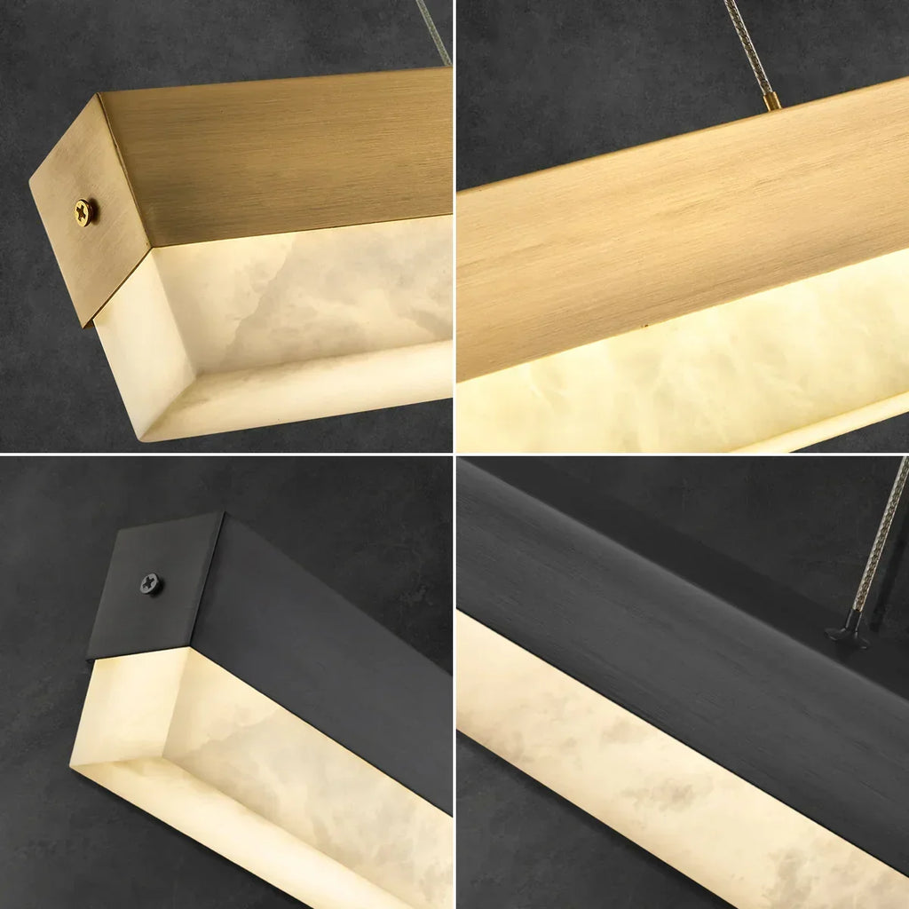 Linear Rectangular Alabaster Pendant Light | wildoxy