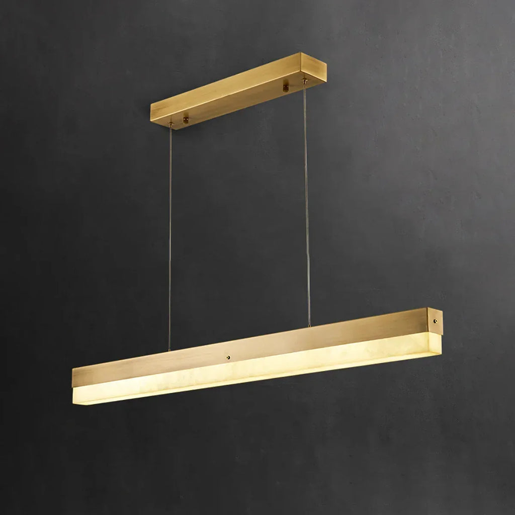Linear Rectangular Alabaster Pendant Light | wildoxy
