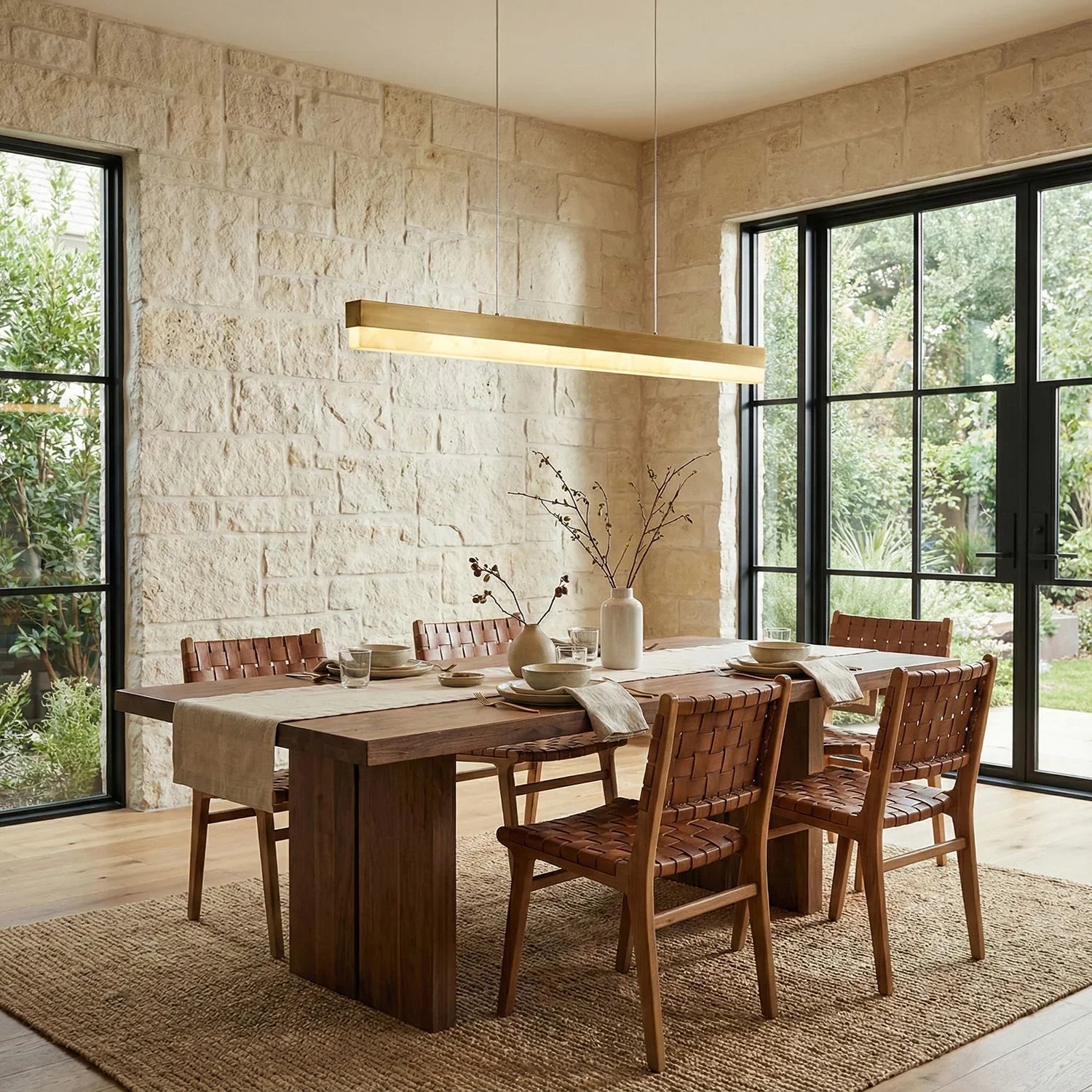 Linear Rectangular Alabaster Pendant Light | wildoxy