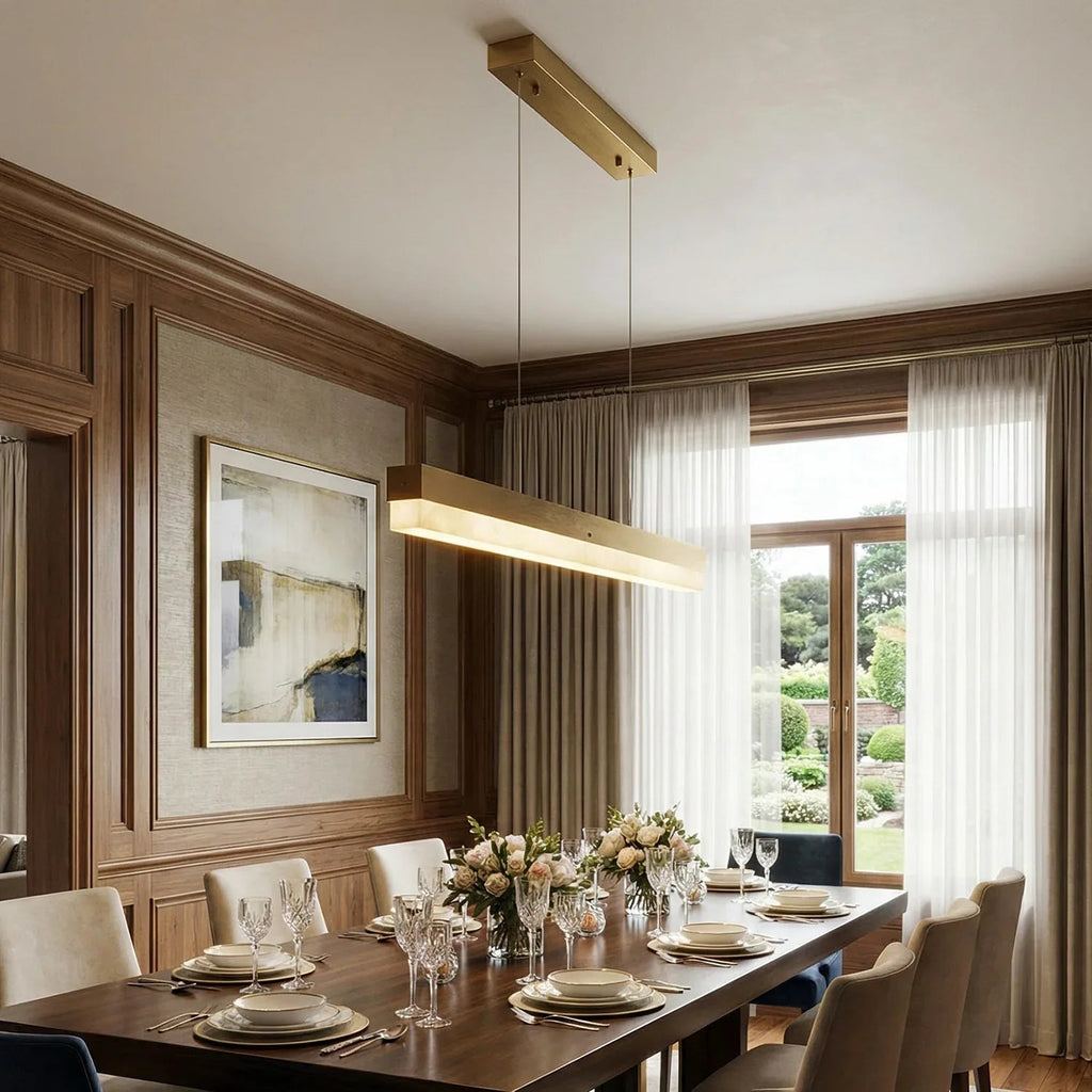 Linear Rectangular Alabaster Pendant Light | wildoxy