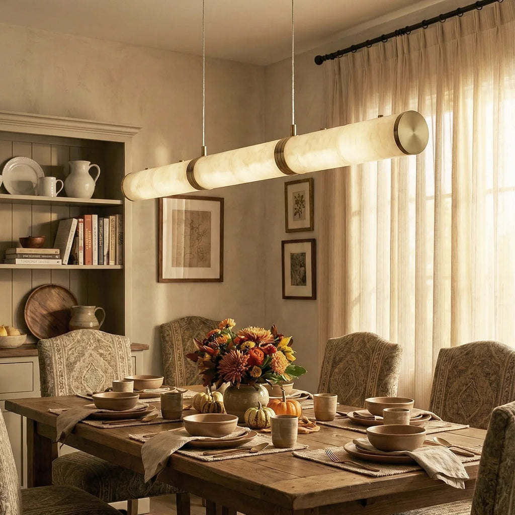 Linear Tubular Alabaster Pendant Light | wildoxy