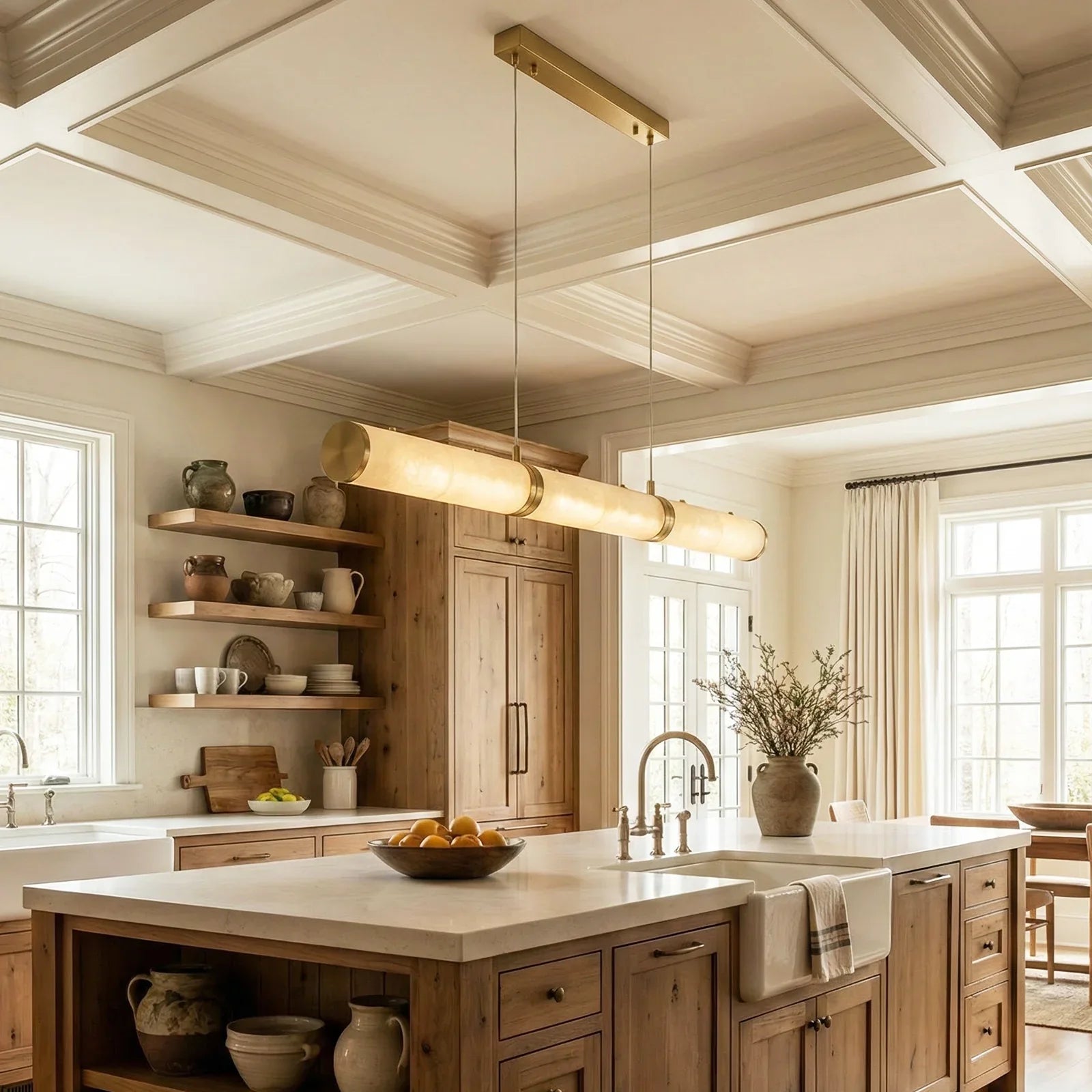 Linear Tubular Alabaster Pendant Light | wildoxy