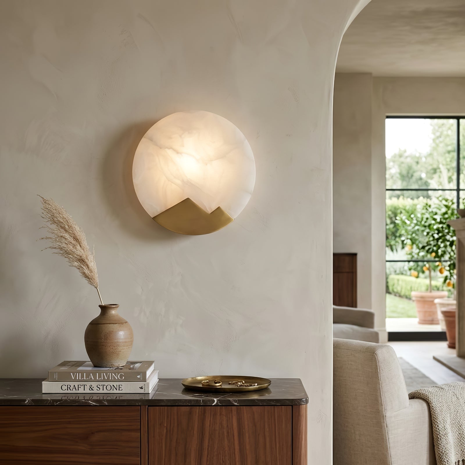 Luxury Copper Moon Alabaster Sconce | wildoxy