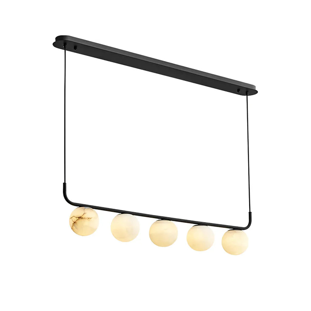 Long Strip Alabaster Spherical Chandelier | wildoxy