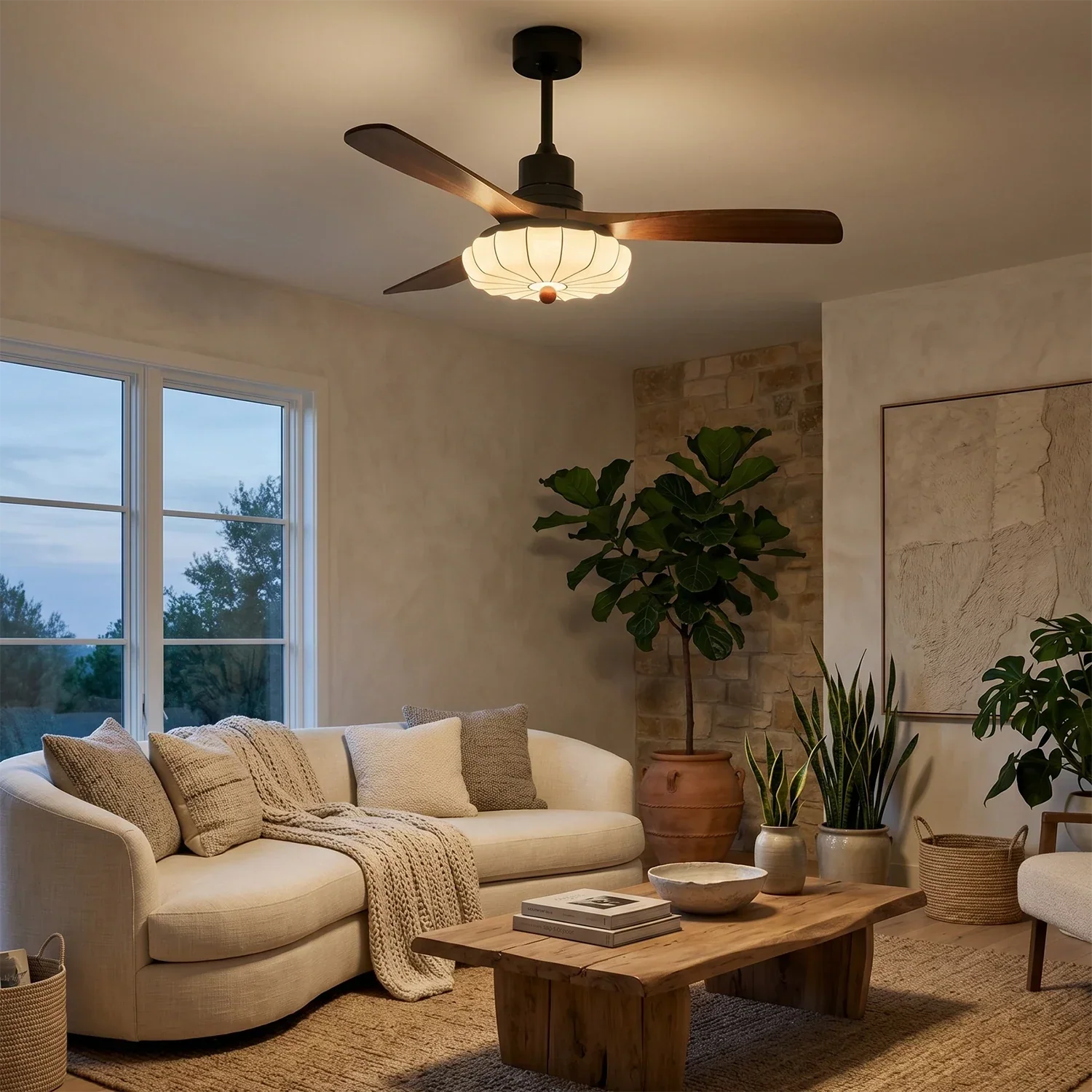 Lotus Bloom Ceiling Fan Light | wildoxy