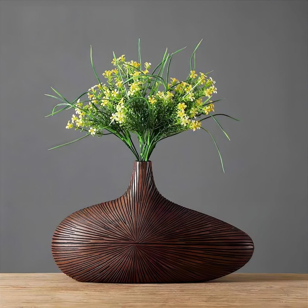 Oval hartsvas - ribbad dekorativ design med träutseende